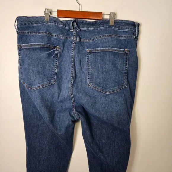 Good American Good Legs Size 24 Plus Raw Hem Skinny Stretchy Blue Jeans - Picture 4 of 14